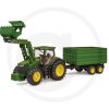 Bruder John Deere tandem tengelyes pótkocsival