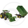 Bruder John Deere tandem tengelyes pótkocsival