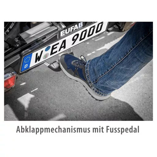 Eufab Premium II kerékpártartó - 2 kerék, vonóhorogra szerelve