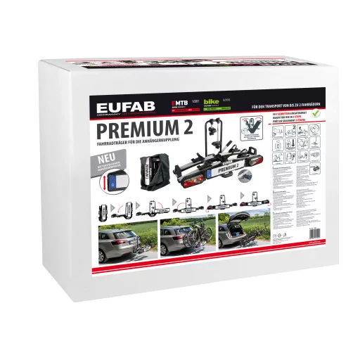 Eufab Premium II kerékpártartó - 2 kerék, vonóhorogra szerelve