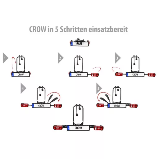 Eufab Crow Plus kerékpártartó - 2 kerék, vontatáshoz