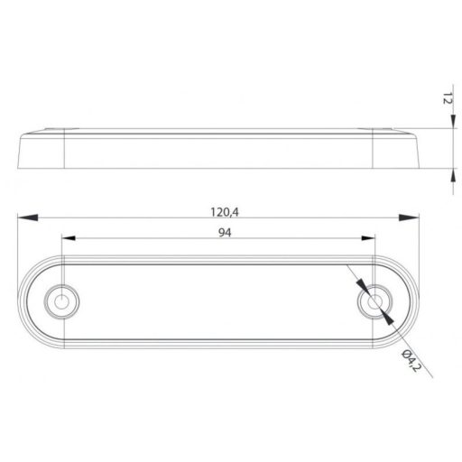 Helyzetjelző FT-073 BLD, fehér LONG, DARK STYLE, FRISTOM