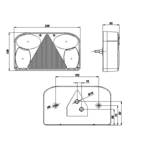 Egyesített lámpa FT-88 bal, ködlámpával