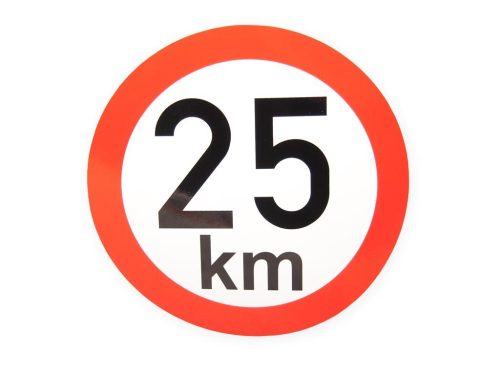 Sebesség matrica 25 km, 200 mm átmérő