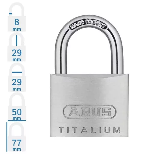 Abus 727TI/50 Titalium lakat 