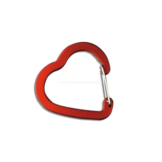 Szív alakú piros karabiner ( 12db / csomag )