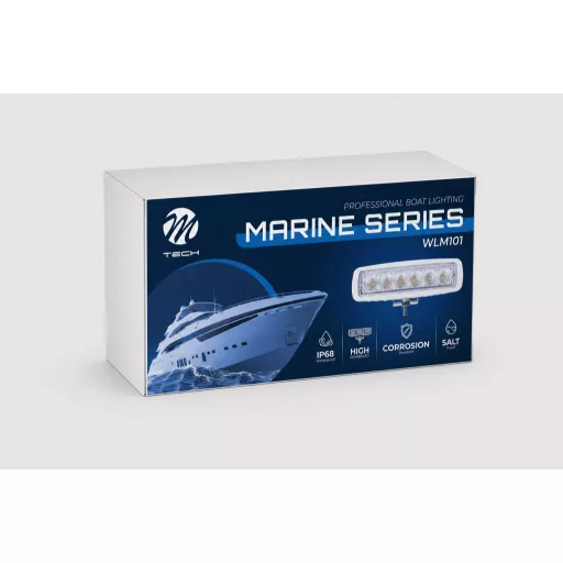 M-TECH munkalámpa tengeri 18W 6x3W LED 6.0" 12/24V IP68 reflektorral