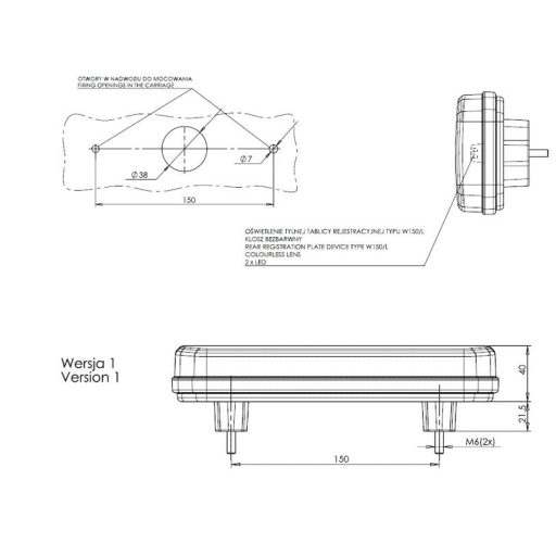 Egyesített lámpa W150 (1102 B/J) LED