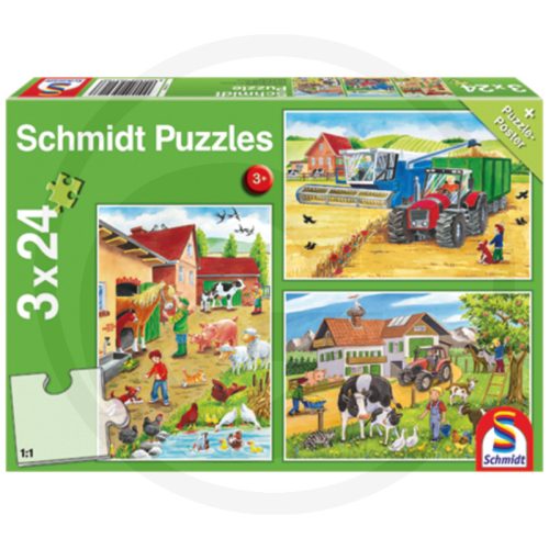 Schmidt A farmon, 3 x 24 db-os puzzle