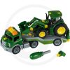 Klein Nehézgépszállító John Deere traktorral