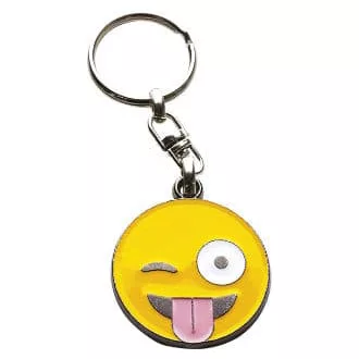 Kinyújtott nyelvű emoji kulcstartó