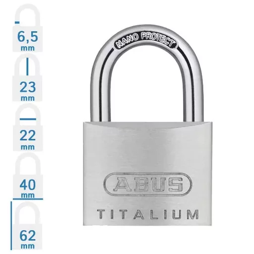 Abus 727TI/40 Titalium lakat