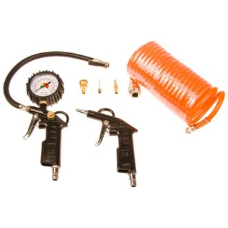 Szett levegő fúvó+felfúj.pisztoly+spirál tömlő 5m