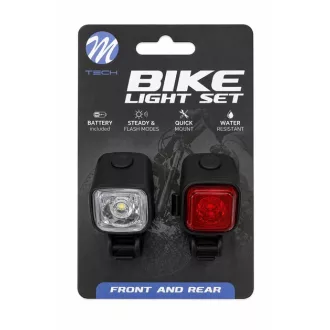 LED-es kerékpárlámpa szett elől + hátul
