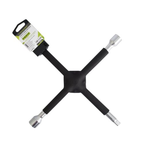 Keresztkulcs, 16 x 350 mm, 17-19-21-1/2 megerősített, gumírozott, Carmotion