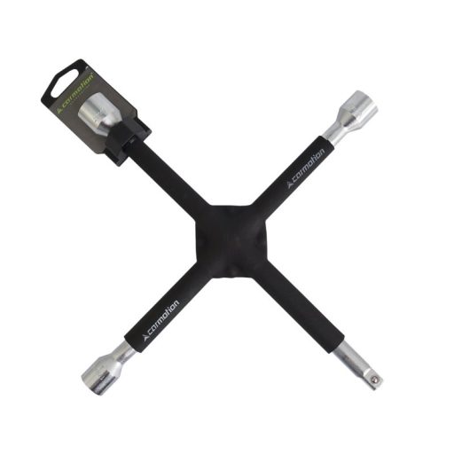 Keresztkulcs, 16 x 350 mm, 17-19-21-1/2 megerősített, gumírozott, Carmotion