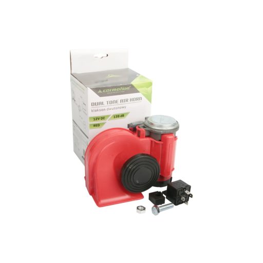 Autó kürt NAUTILUS, piros, két hang, kompresszorral, Carmotion