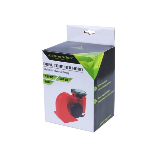 Autó kürt NAUTILUS, piros, két hang, kompresszorral, Carmotion