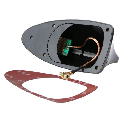 Cápauszony antenna, öntapadó, erősítővel, FEKETE