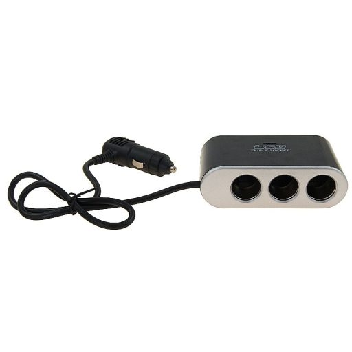 Szivargyújtó elosztó, hármas 12 / 24V kapcsolóval, USB aljzat 1000 mA, Carmotion