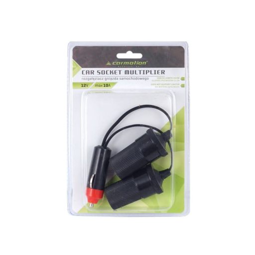 Szivargyújtó elosztó 12/24 V, kábel 15 cm, dugó EURO, Carmotion