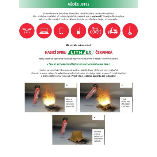 Tűzoltó készülék 9 l Lith EX Aerosol, CZ gyártmány