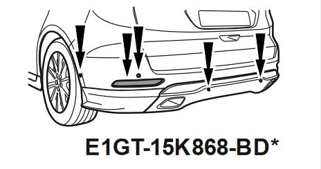 Elektromos vezeték E1GT-15K868-BD Ford S-Max hátsó lökhárítóba