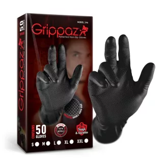 Grippaz Nitrile Fishscale 240mm 6mil 50pcs/box Black Size M