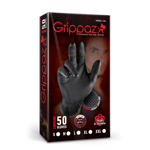 Grippaz Nitrile Fishscale 240mm 6mil 50pcs/box Black Size XL