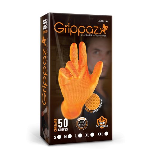 Grippaz Nitrile Fishscale 240mm 6mil 50pcs/box Orange Size M