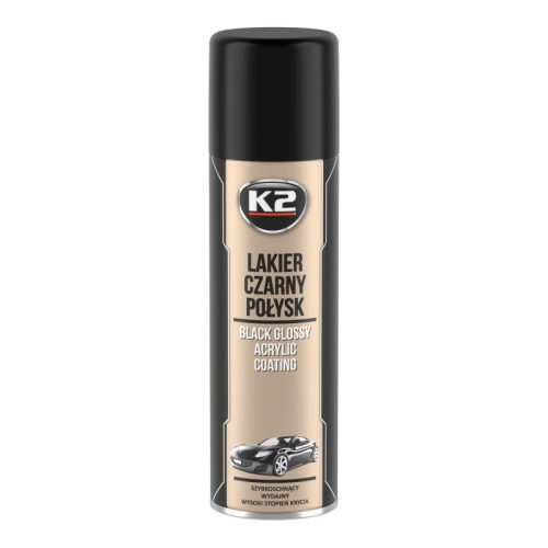 K2 L341 BLACK GLOSSY ACRYLIC COATING 500 ml - fekete akrilfesték - L341