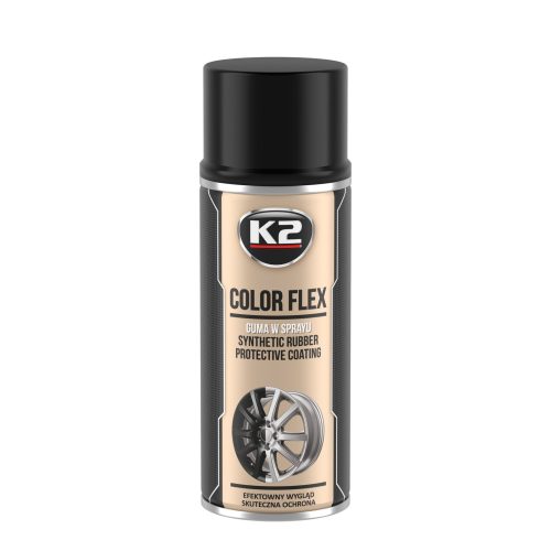 K2 COLOR FLEX FEKETE FÉNYES 400 ML Spray gumi