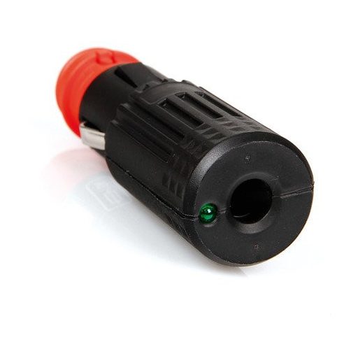 Szivargyújtó dugó biztosítékkal és LED diódával, 12/24 V
