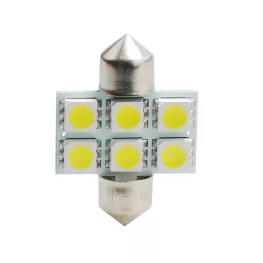 Blister 2x LED L027W - C5W 31mm 6xSMD5050 fehér - LB027W