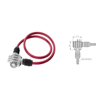 Basi ZR 301 piros számkombinációs lakat 6x550mm