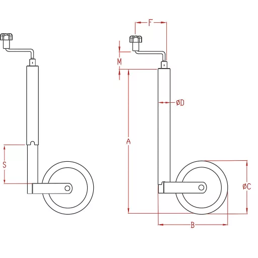 Orrkerék 200 kg / 48 mm PU kerék, MULTIPA