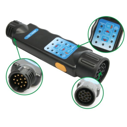 Vonóhorog elektromos bekötési szett teszter 13-pin, 12V, MULTIPA