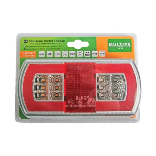 Egyesített lámpa TRS030 bal, LED, rendszám világítással, 12 V MULTIPA