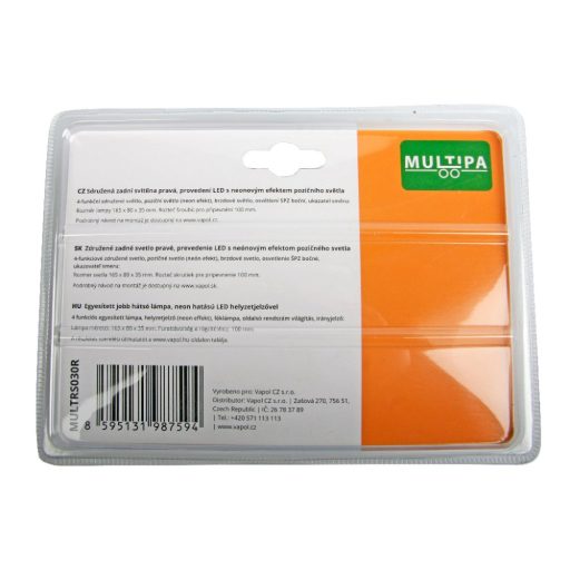 Egyesített lámpa TRS030 jobb, LED, rendszám világítással, 12 V MULTIPA