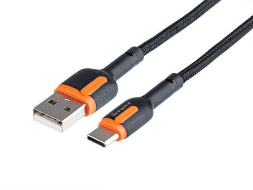 Fonott töltőkábel 100 cm, USB > USB-C, MYWAY