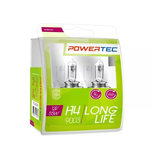 Powertec hosszú élettartamú H4 12V DUO izzó