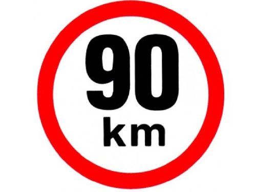 Sebesség matrica 90 km, fényvisszaverő, átmérő 150 mm