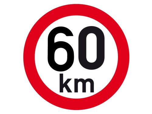 Sebesség matrica 60 km, fényvisszaverő, átmérő 200 mm