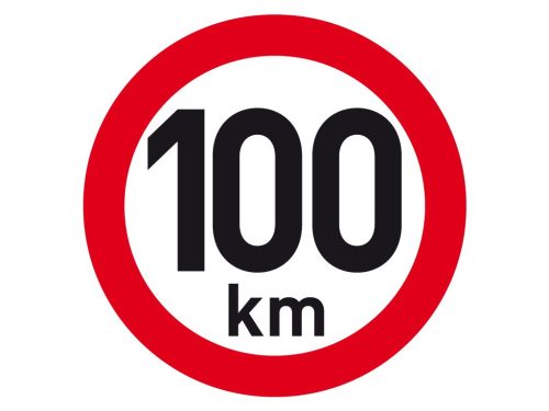 Sebesség matrica 100 km, fényvisszaverő, átmérő 200 mm