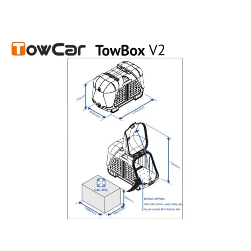 TowCar TowBox V2 Dog fekete, vonóhoroghoz