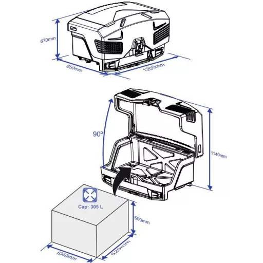 TowCar TowBox EVO kék, vonóhoroghoz