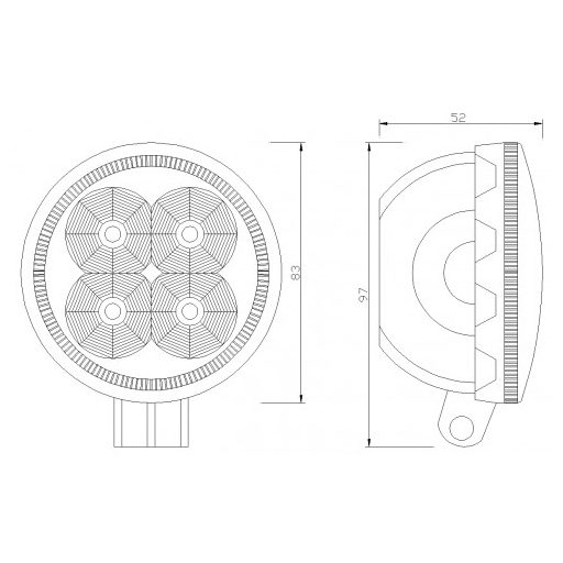 Munkalámpa LED, 4xLED, 540 lm, 83x97x52 mm