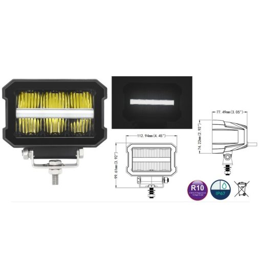 Munkalámpa LED 2200 lm helyzetjelzővel