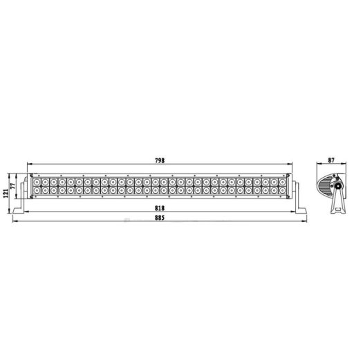 Fényhíd - LED hajlított rámpa, 180 W,13200 lm