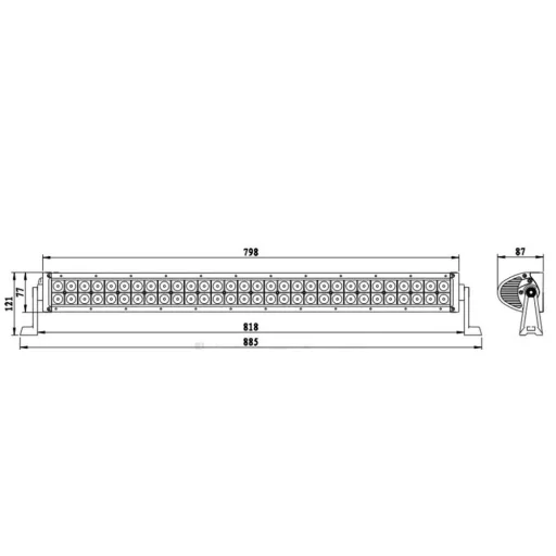 Fényhíd - LED hajlított rámpa, 180 W,13200 lm